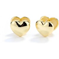 Polished Heart Sterling Silver Stud Earrings
