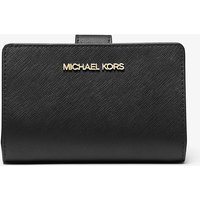 MK Portefeuille de taille moyenne en cuir à grain croisé - Noir - Michael Kors