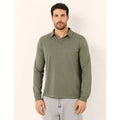 Maglia manica lunga taglio polo in cotone Washed Cotton / VERDE MILITARE / XL