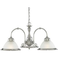 Searchlight 1043-3 American Diner Satin Silver 3 Light Ceiling Fitting In Satin Silver