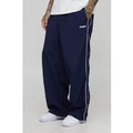 Tall Stripe Embroidered Parachute Trousers, Navy