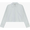 Camicia cropped, collo classico, maniche lunghe