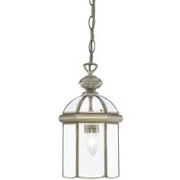 Searchlight 7131AB 1 Light Ceiling Lantern Light In Antique Brass