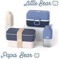Set Lunchboxen Eltern-Kind "Papa Bear/ Little Bear" blau