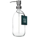 Distributeur de savon transparent avec pompe en acier inoxydable