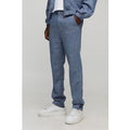 Straight Let Fixed Waist Herringbone Trouser, Azul