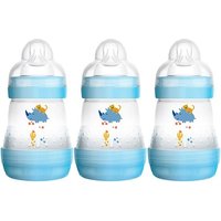MAM 160ml 0+month Anti-Colic Bottle - 3 Pack Blue