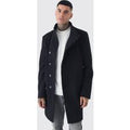 Abrigo Tall Efecto Lana Con Cuello Alto, Negro
