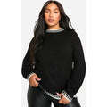 Jersey Plus Premium Con Ribete En Contraste, Negro