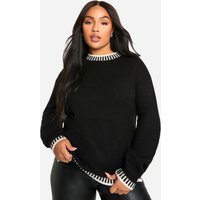 Jersey Plus Premium Con Ribete En Contraste, Negro