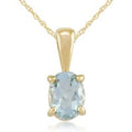 Classic Oval Aquamarine 0.60ct Pendant in 9ct Yellow Gold