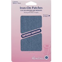 Hemline Cotton Twill Patches Light Denim