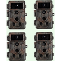 Pack x4 Caméras Animaux Nocturne 64MP 1296P avec Son et Vision Nocturne,Détecteur de Mouvement No Glow 940nm Infrarouge IP66 Étanche|A323 Vert foncé