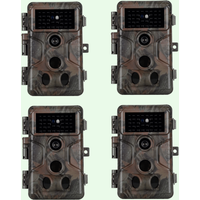 Pack x4 Caméras Animaux Nocturne 64MP 1296P avec Son et Vision Nocturne,Détecteur de Mouvement No Glow 940nm Infrarouge IP66 Étanche|A323 Vert foncé