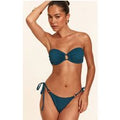 Femme Haut de bikini bandeau texturé turquoise Bleu sarcelle | Taille 44