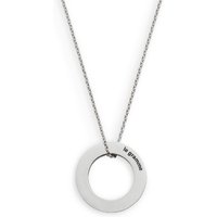 2.5g Round Polished & Brushed Sterling Silver Necklace
