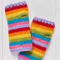 Rainbow Stripe Knitted Handwarmers