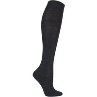 1 Pair Anthracite Sensitive London Left and Right Comfort Cuff Cotton Knee High Socks Ladies 5.5-8 Ladies - Falke