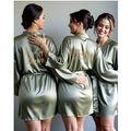 Custom Satin Wedding Bridesmaid Kimono Dressing Gown Bridesmaid Robes Soft Satin & Personalized Wedding/Bachelorette Party Robes