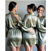 Custom Satin Wedding Bridesmaid Kimono Dressing Gown Bridesmaid Robes Soft Satin & Personalized Wedding/Bachelorette Party Robes