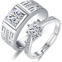 14K White Gold Round Cut Lab Created Diamond Custom Rings 3EX IGI Certified