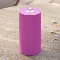 Udendørs LED Bloklys Ø 10 x 20 cm Magenta