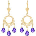 Amethyst Art Deco Chandelier Earrings in 9ct Gold