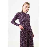Gilly Retro Dots Print Long Sleeve Top