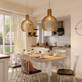 Shadome-Pendant Lights for Kitchen – Tonka Scandinavian LED Wood Pendant Light