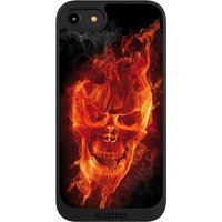Apple iPhone 7 Handy NIVOpure black Handyhülle Hülle NIVOpure Case Schwarz Skull Totenkopf Fire