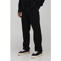 Straight Fit Brushed Trouser, Negro