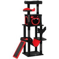 152cm Multi-Level Gothic Cat Tree - Plush Sisal Tower, Coffin Bed, Condo for Large Cats | Wowcher