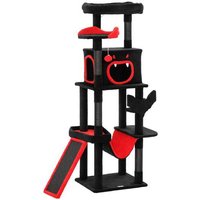 152cm Multi-Level Gothic Cat Tree - Plush Sisal Tower, Coffin Bed, Condo for Large Cats | Wowcher