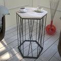 Cetrus Oak Wooden Top Side Table with Black Metal Frame