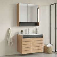 Ricato 810mm Wooden Bathroom Furniture Set in Oak