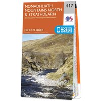 Ordnance Survey OS Map of Monadhliath Mountains North & Strathdearn: Explorer 417