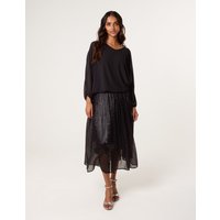 Shimmery Stud Detailed Tulle Skirt - M/L / BLACK