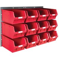 Topstore Wall-Mounted Louvre panel Kit -2 x TP10 Louvre panels & 12 x Red TC5 Containers