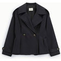 Blazer corto doppiopetto con pince e mostrine