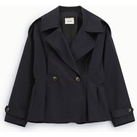 Blazer corto doppiopetto con pince e mostrine
