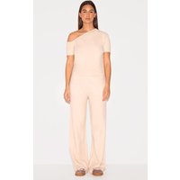 Oatmeal Soft Knit Wide Leg Trousers