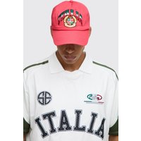 Gorra Con Bordado Italia, Rojo