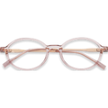 Kaleb Crystal Pink Oval Eyeglasses | EYDOLOGY