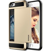 VOFOLEN iPhone 5S - Wallet Card Slot Cover Case Hoesje Business Goud