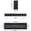 40/50/60 Inch 3-in-1 Best Modern LED Electric Fireplace Heater Inserts with Tempered Glass & Remote and 12 Flame Colours
