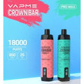 VAPME CROWN BAR 18000 Puffs | 2%-5% nicotine, 25mL, RGB light, bulk disposable vape