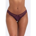 Boux Avenue Willow satin tanga briefs - Blackberry - 18