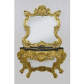 Casa Padrino Barock Spiegelkonsole mit Marmorplatte Gold Schwarz 120 x H. 220 cm