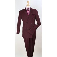 Apollo King Mens 2pc Double Breasted Suit with Pleated Pants