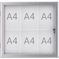 Buiten- binnenvitrine wand MAULexcite whiteboard 6xA4 met slot